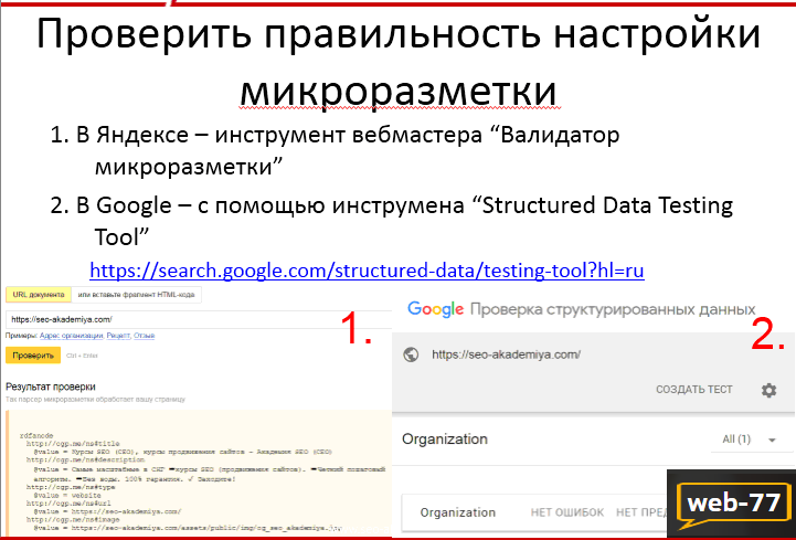 Правильная настройка микроразметки Правильная настройка микроразметки